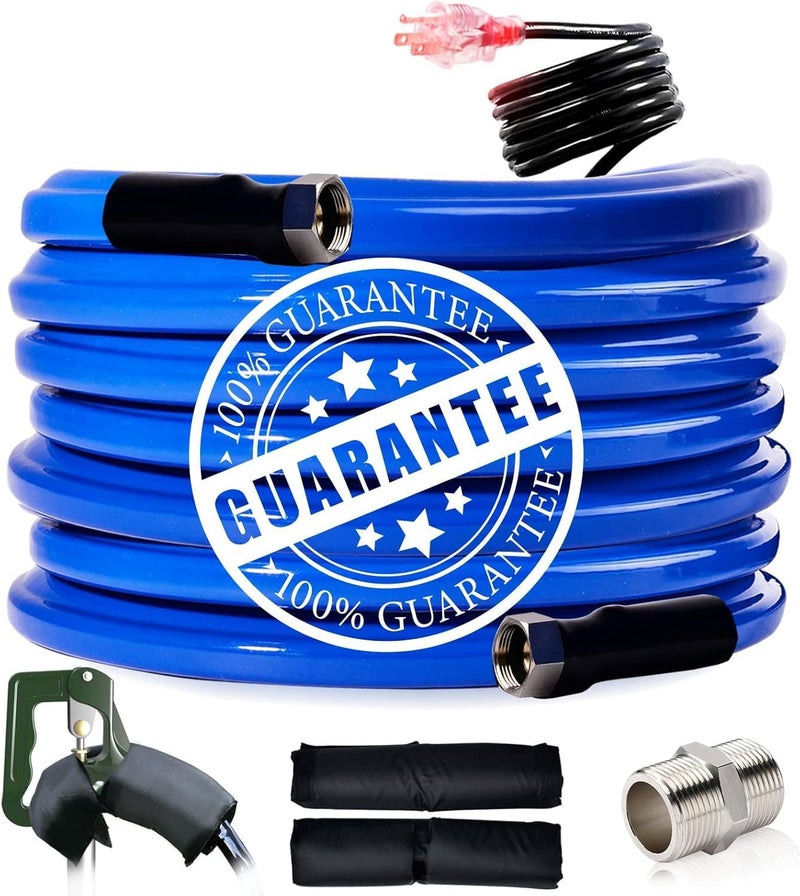 REHOSEUP 15FT Heated Water Hose for RV -45 Antifreeze, Electrically Heated Garden Hose, RV Accessory - Image 1